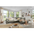 ECKSOFA  in Cord Graubraun  325/224 cm  - Graubraun/Schwarz, Design, Kunststoff/Textil (325/224cm) - Hom`in
