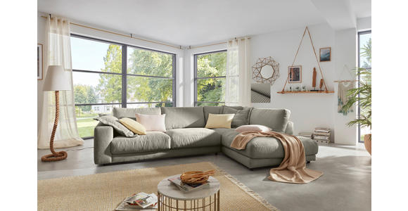 ECKSOFA  in Cord Graubraun  325/224 cm  - Graubraun/Schwarz, Design, Kunststoff/Textil (325/224cm) - Hom`in