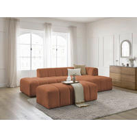 ECKSOFA  ANNECY Orange Bouclé  - Schwarz/Orange, MODERN, Kunststoff/Textil (262/170cm)