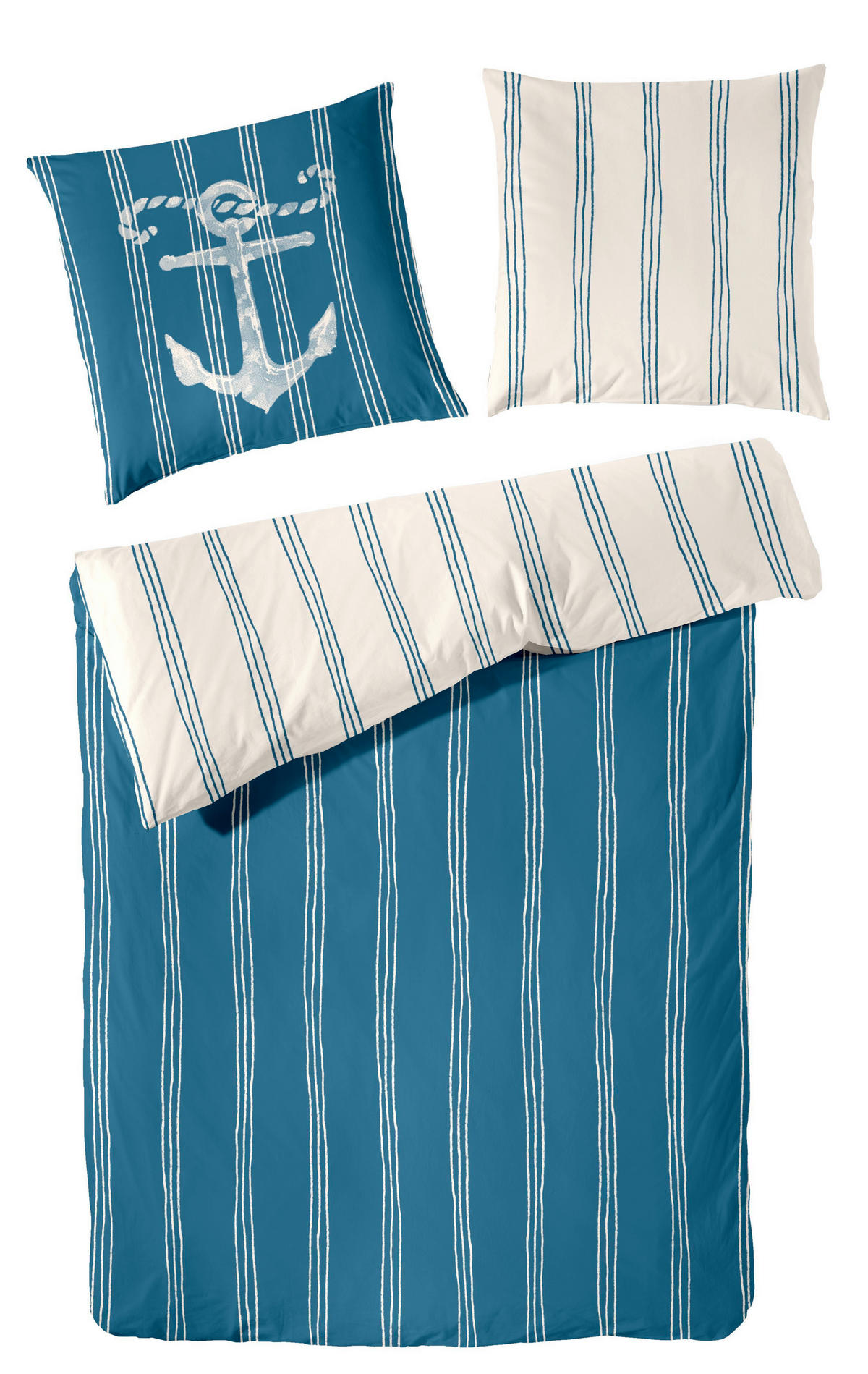 BETTWÄSCHE Renforcé 135/200 cm  - Blau, Basics, Textil (135/200cm)