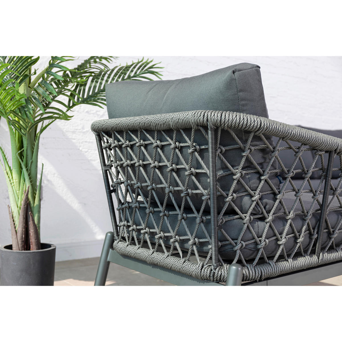 GARTENSET 5-teilig Aluminium 5-teilig  - Anthrazit, MODERN, Glas/Kunststoff - Gardenson