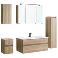 BADEZIMMER 3-teilig  in 102 cm  - Eiche dunkel/Weiß, Design, Glas/Keramik (102cm) - Novel