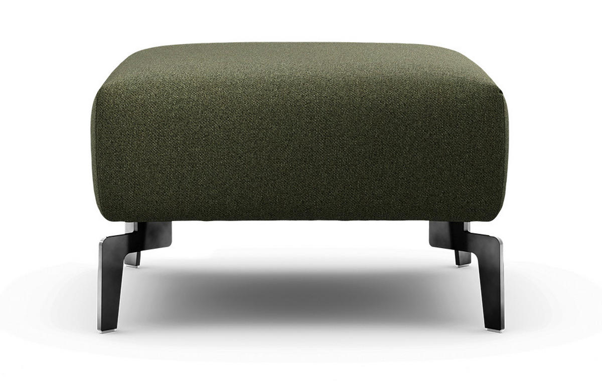 HOCKER Chenille Waldgrün  - Waldgrün/Schwarz, Design, Textil/Metall (70/70/46cm) - SENSOO