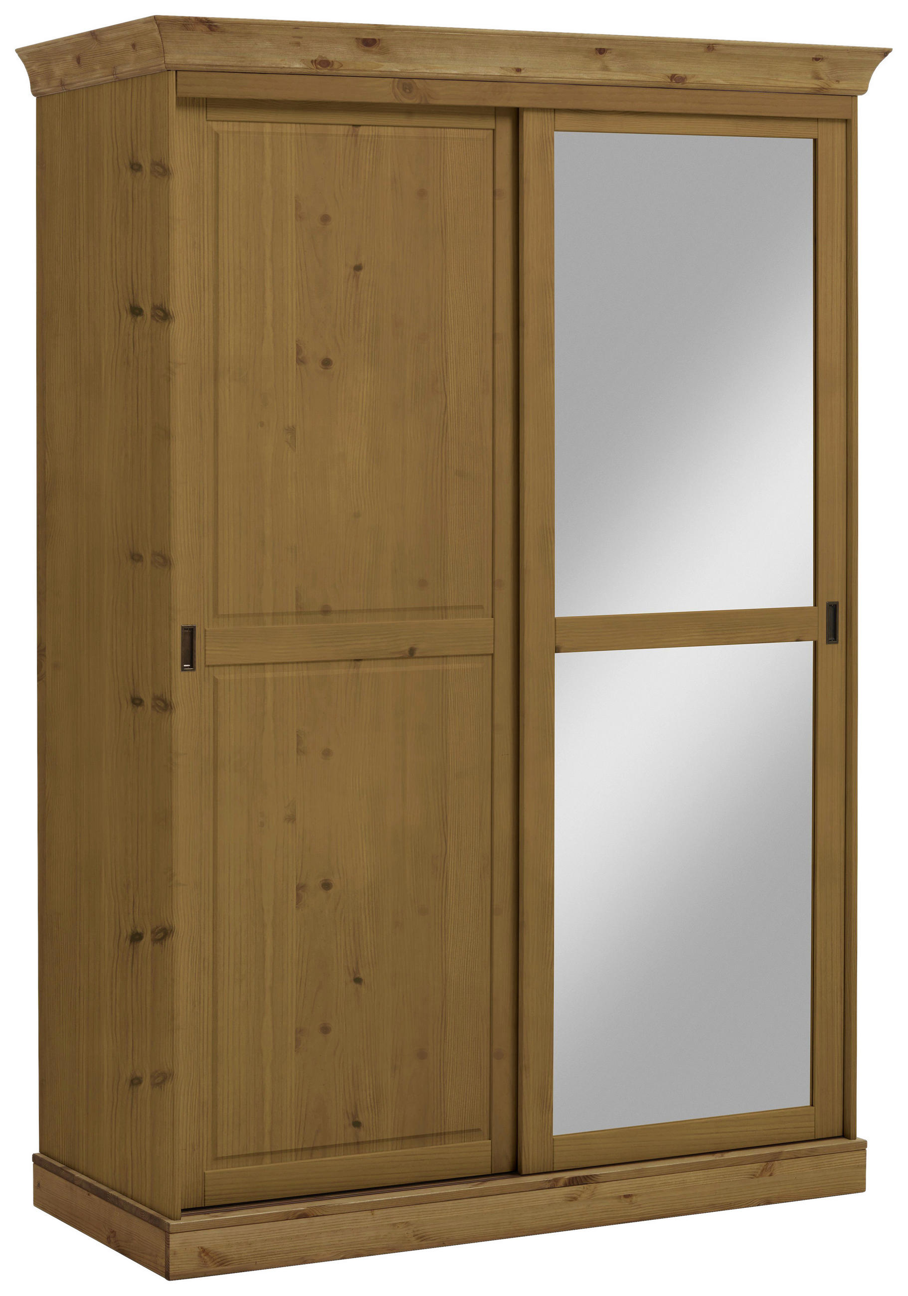 SCHIEBETÜRENSCHRANK 150/220/69 cm 2-türig Laugenfarbig  - Laugenfarbig/Messingfarben, ROMANTIK / LANDHAUS, Glas/Holz (150/220/69cm) - Boxxx