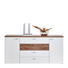 SIDEBOARD Hochglanz, Melamin Eichefarben, Weiß - Eichefarben/Alufarben, Design, Holzwerkstoff/Metall (180/84/44cm) - Xora