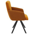 ARMLEHNSTUHL  Sitzfläche 180° drehbar, automatische Rückholfunktion Webstoff, Mikrofaser  - Schwarz/Orange, Design, Textil/Metall (60/96/61cm) - Linea Natura