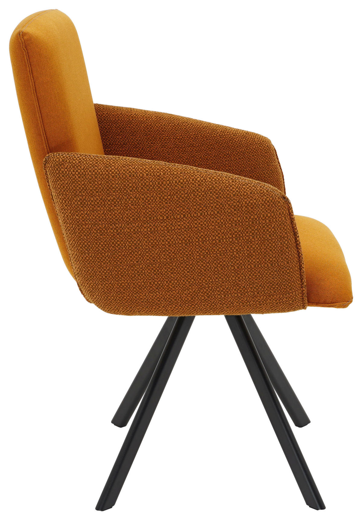ARMLEHNSTUHL  in Webstoff, Mikrofaser  - Schwarz/Orange, Design, Textil/Metall (60/96/61cm) - Linea Natura