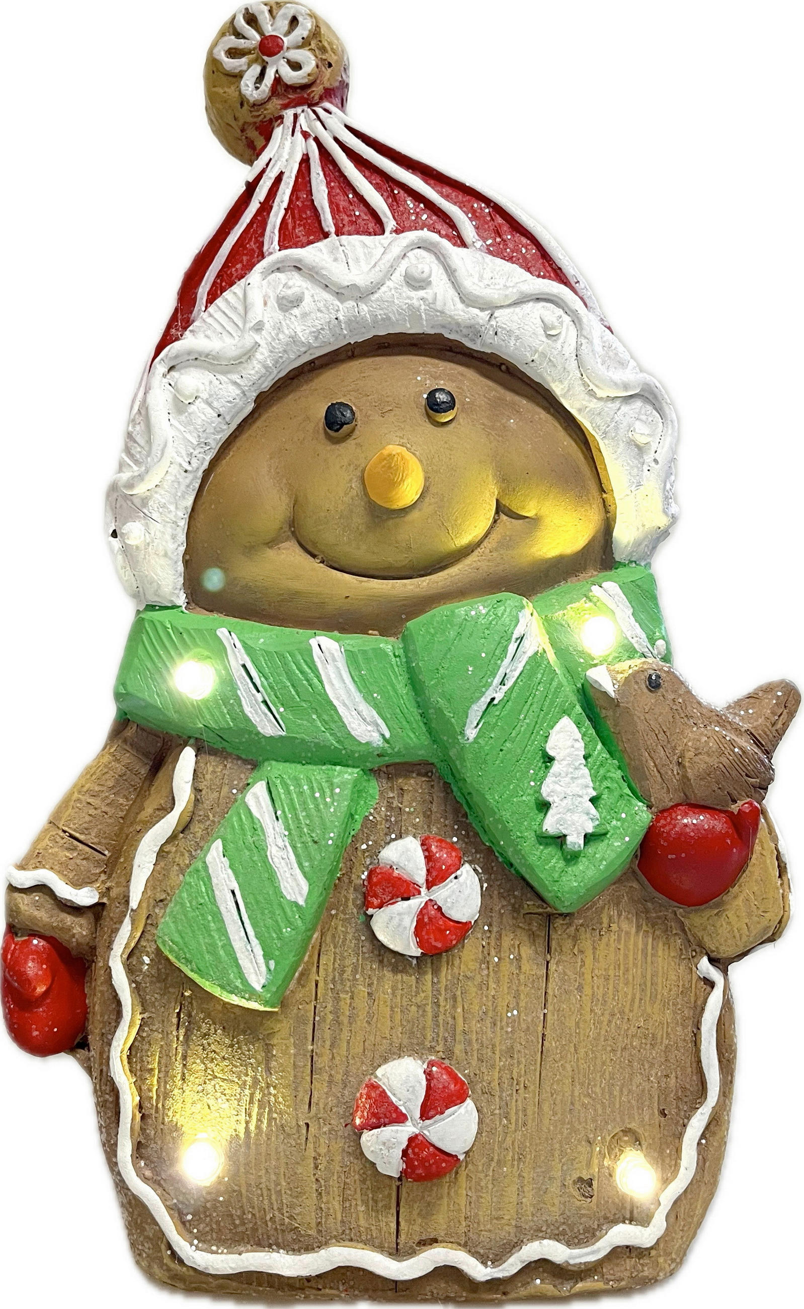 LED VIANOČNÁ FIGÚRKA - svetlohnedá, Basics, keramika (21,5/17/35cm)