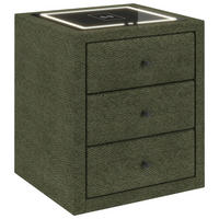 NACHTSCHRANK 49,5/56,5/46 cm, Grün,  - Schwarz/Grün, Basics, Glas/Kunststoff (49,5/56,5/46cm) - Chameo