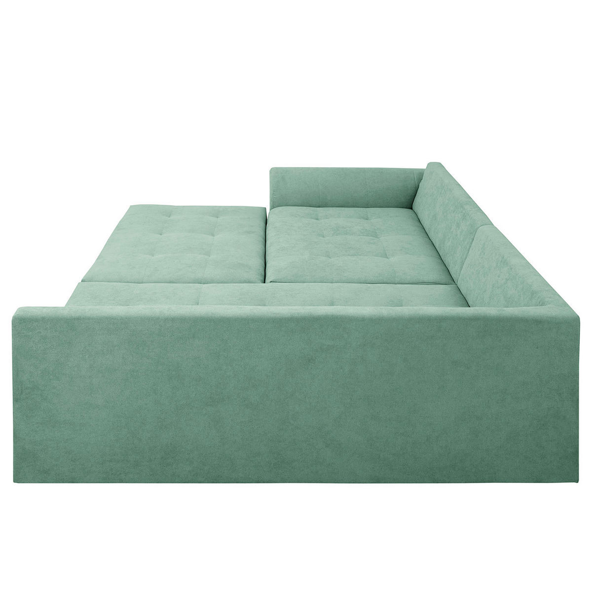 ECKSOFA inkl. Hocker Ariella in Mikrofaser Mintgrün  161/231 cm  - Naturfarben/Mintgrün, Design, Holz/Textil (161/231cm) - Livetastic