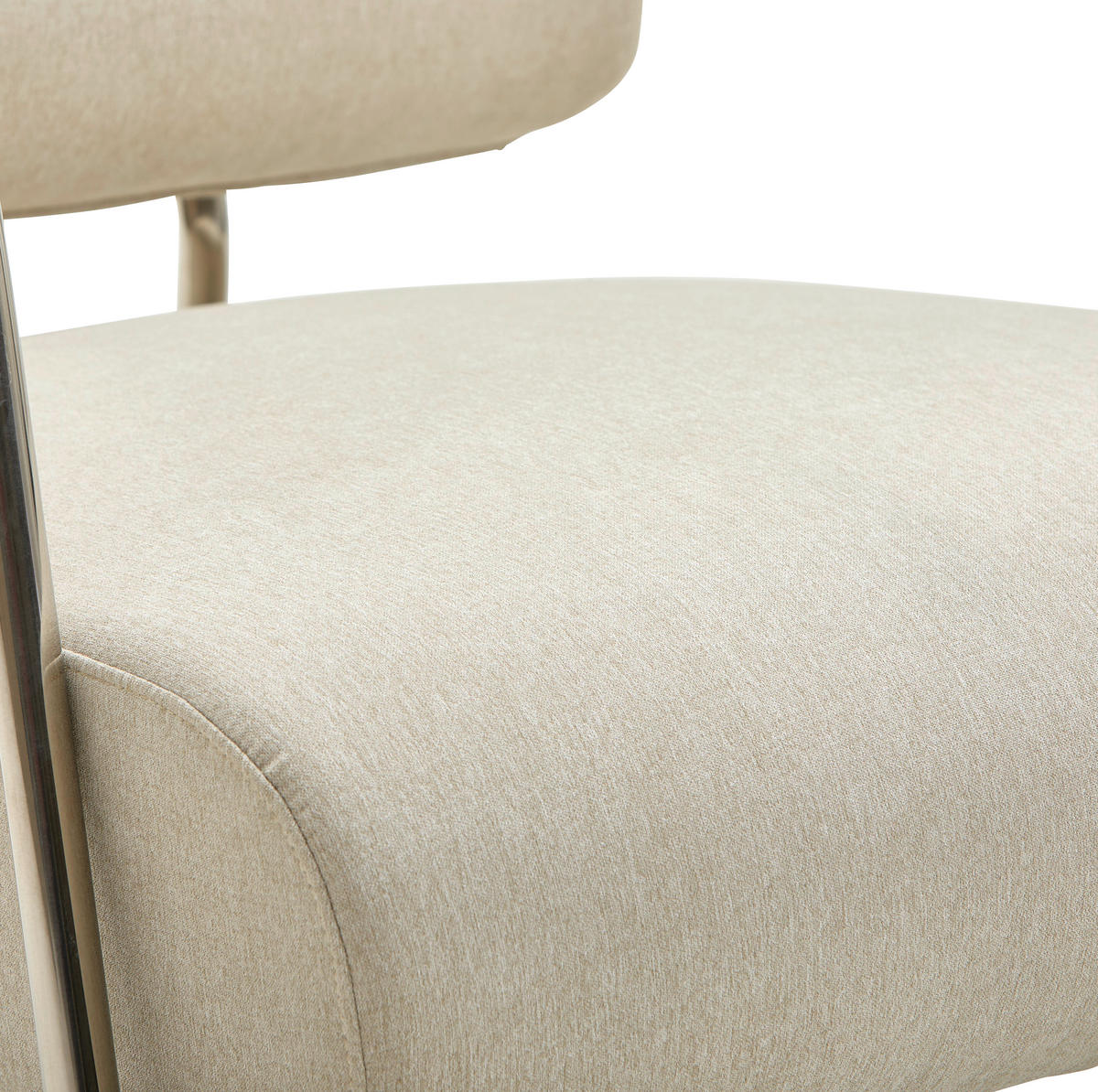 SESSEL in Leinenoptik Chromfarben, Beige  - Chromfarben/Beige, Trend, Textil/Metall (70/82/74cm) - Livetastic
