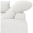 ECKSOFA Weiß Chenille Zierkissen, Bettkasten, Schlaffunktion, Rücken echt, Kopfteilverstellung, Liegefläche im Originalstoff  - Schwarz/Weiß, KONVENTIONELL, Textil/Metall (185/266cm) - Carryhome