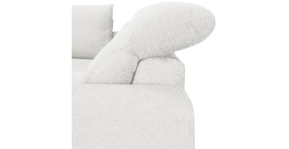 ECKSOFA Weiß Chenille Zierkissen, Bettkasten, Schlaffunktion, Rücken echt, Kopfteilverstellung, Liegefläche im Originalstoff  - Schwarz/Weiß, KONVENTIONELL, Textil/Metall (185/266cm) - Carryhome