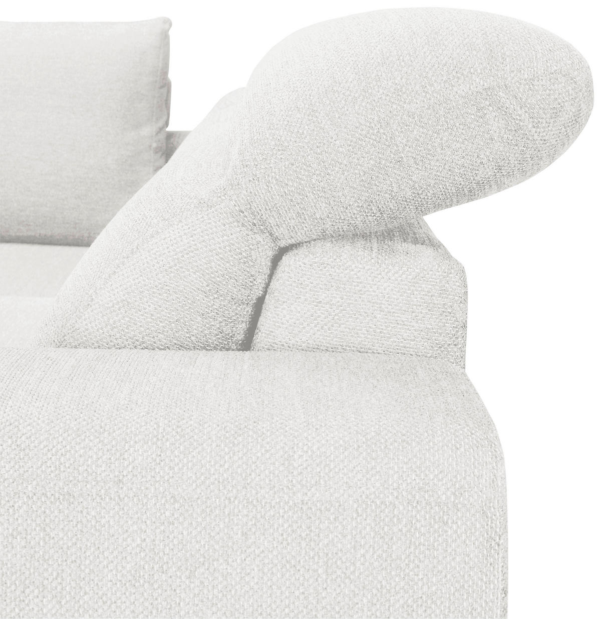 ECKSOFA Weiß Chenille  - Schwarz/Weiß, KONVENTIONELL, Textil/Metall (185/266cm) - Carryhome