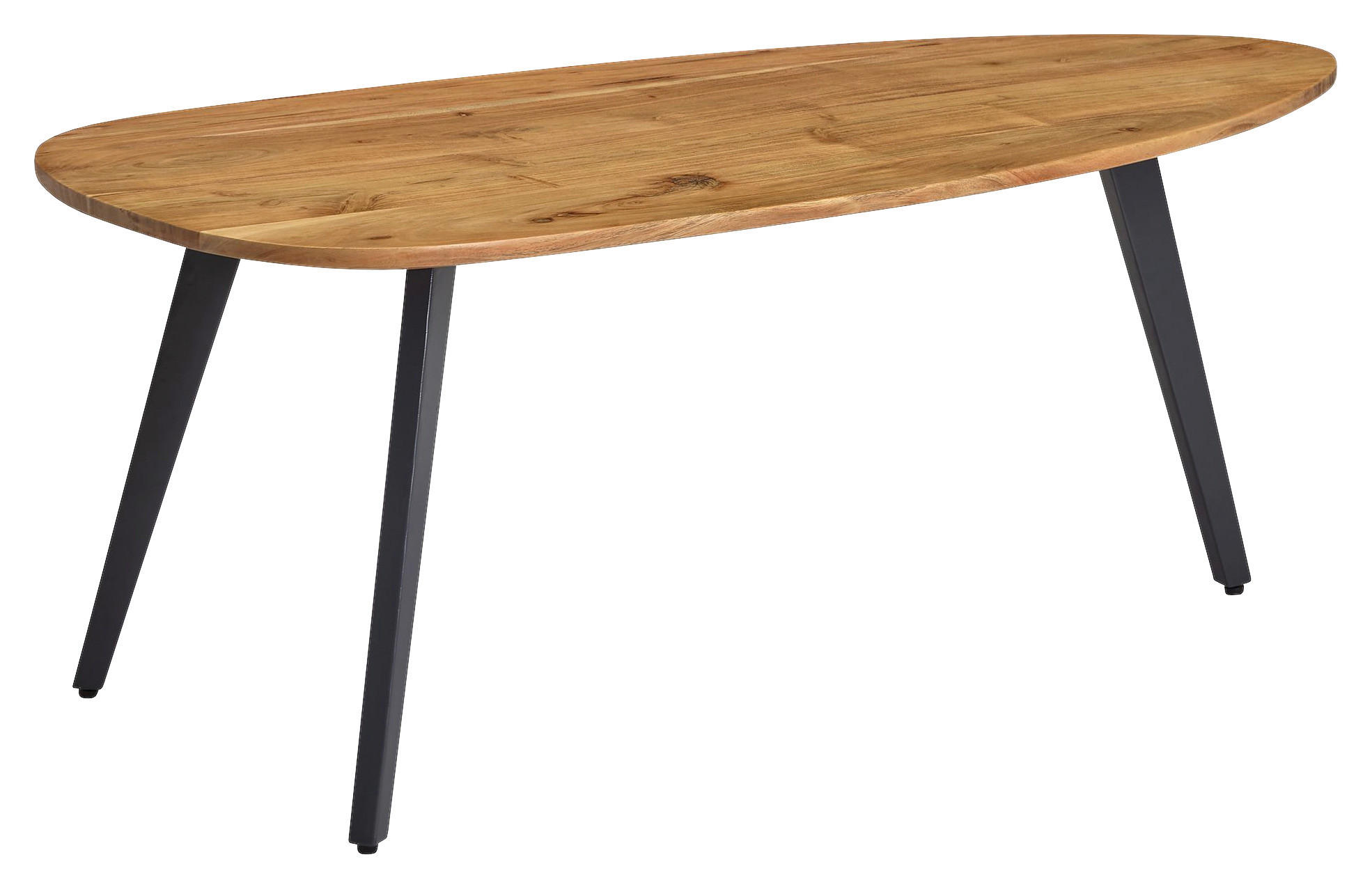 COUCHTISCH Akazie massiv 110/60/45 cm Freiform Akaziefarben  - Grau/Akaziefarben, MODERN, Holz/Metall (110/60/45cm) - MID.YOU