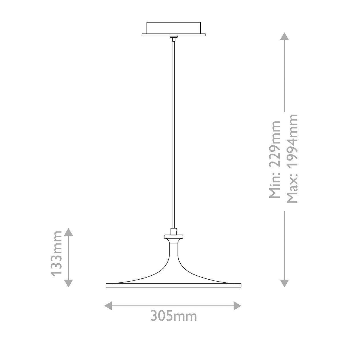 LED-HÄNGELEUCHTE Alora Mood 13,3/30,5 cm  - Goldfarben, Design, Kunststoff/Metall (13,3/30,5cm) - Elstead Lighting