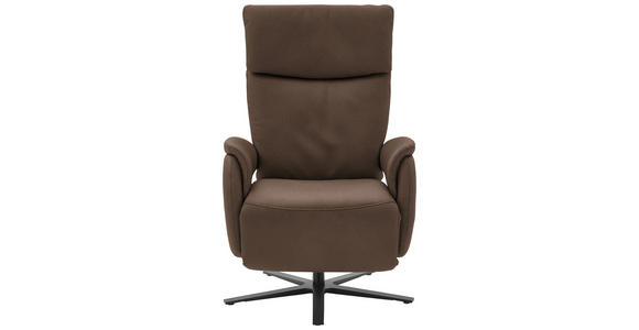 RELAXSESSEL in Leder Braun  - Schwarz/Braun, Design, Leder/Metall (70/117/85cm) - Dieter Knoll