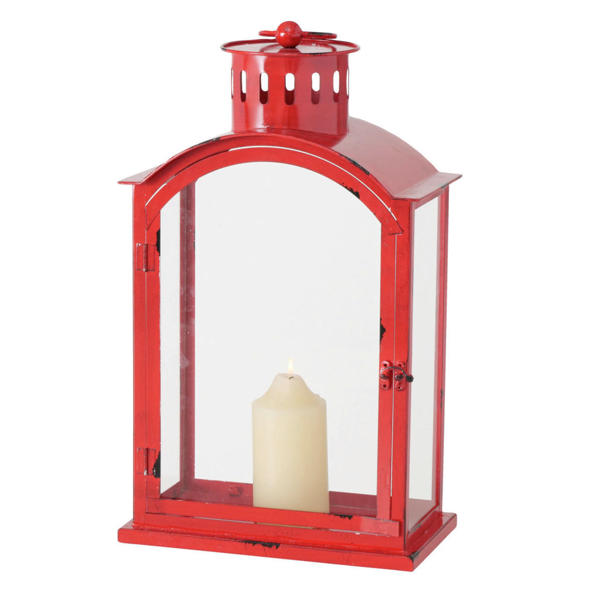LÁMPÁS - piros, Basics, Üveg/fém (28/15/48cm)