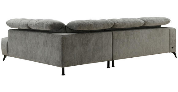 ECKSOFA Dunkelgrau Chenille  - Dunkelgrau/Schwarz, Design, Textil/Metall (293/214cm) - Xora