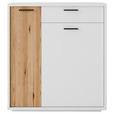 SCHUHSCHRANK 95/105/37 cm  - Eichefarben/Anthrazit, Design, Holzwerkstoff/Metall (95/105/37cm) - Xora