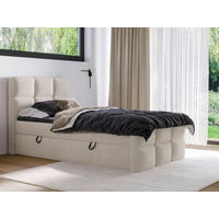 BOXBETT 120/200 cm  in Beige  - Beige/Schwarz, Design, Holzwerkstoff/Kunststoff (120/200cm) - Xora