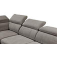 ECKSOFA Sandfarben Mikrovelours  - Sandfarben/Schwarz, KONVENTIONELL, Kunststoff/Textil (231/274cm) - Carryhome