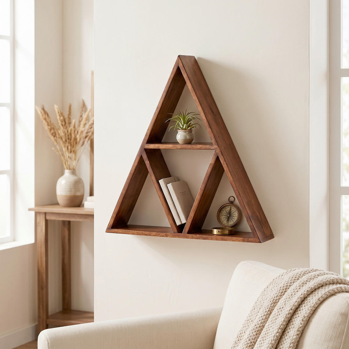 WANDREGAL  - Naturfarben, Design, Holz (40/45/10cm) - Livetastic
