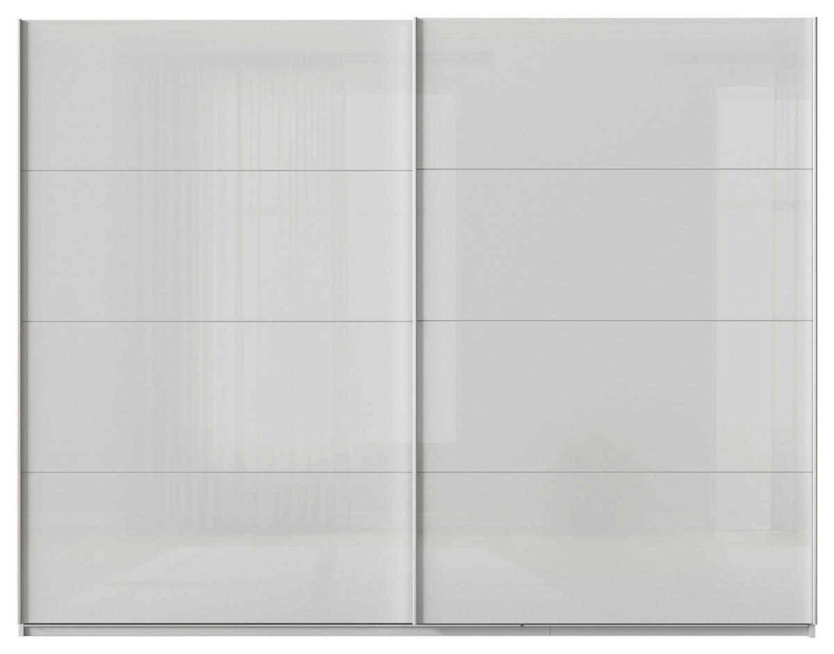 SCHWEBETÜRENSCHRANK  in Seidengrau  - Seidengrau/Alufarben, KONVENTIONELL, Glas/Holzwerkstoff (271/229/62cm) - Xora