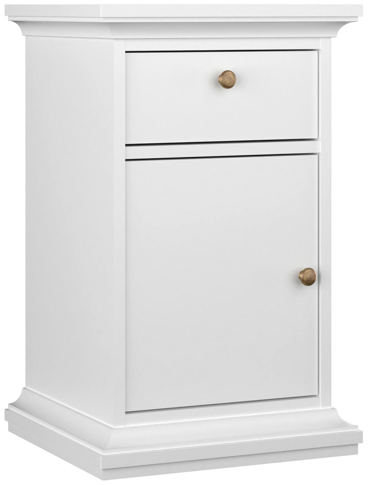 NACHTSCHRANK 43,6/69,6/40 cm  - Messingfarben/Weiß, MODERN, Holzwerkstoff/Metall (43,6/69,6/40cm) - P & B