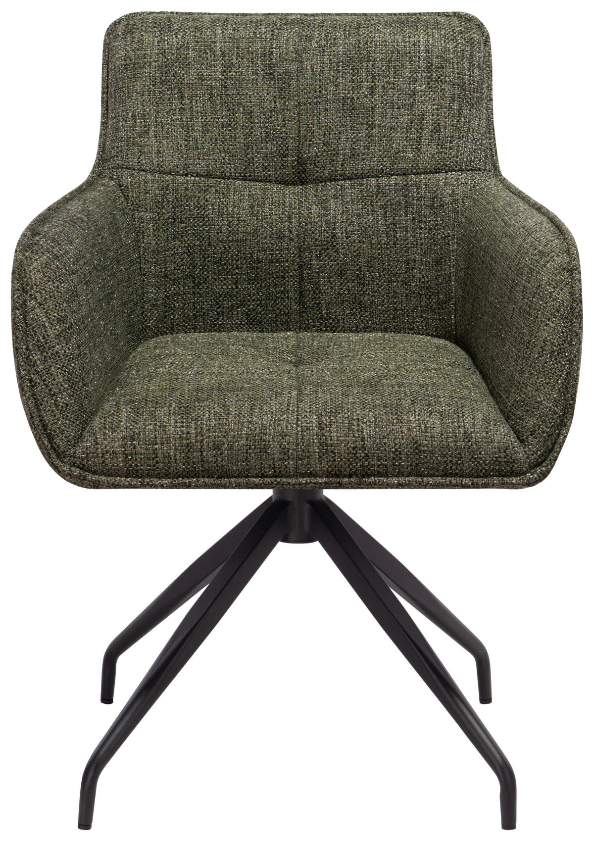 STOL MED ARMSTÖD järn mikrofiber  - grön/svart, Design, metall/textil (61/87,5/61cm) - Novel
