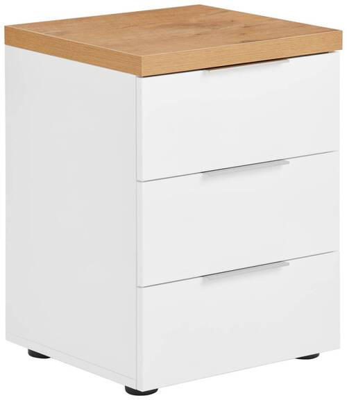 NACHTSCHRANK 45/55/43 cm - Eichefarben/Alufarben, Design, Holzwerkstoff/Kunststoff (45/55/43cm) - Xora