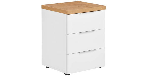 NACHTSCHRANK 45/55/43 cm  - Eichefarben/Alufarben, Design (45/55/43cm) - Xora