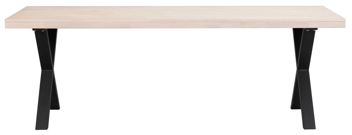 MATBORD i trä, metall 220/95/75 cm   - vit/svart, Klassisk, metall/trä (220/95/75cm) - Rowico