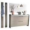 GARDEROBE 4-teilig  in 195/185/36 cm  - Taupe/Alufarben, Design, Holzwerkstoff/Metall (195/185/36cm) - Dieter Knoll