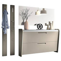 GARDEROBE 4-teilig  in 195/185/36 cm  - Taupe/Alufarben, Design, Holzwerkstoff/Metall (195/185/36cm) - Dieter Knoll