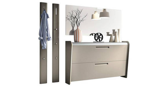 GARDEROBE 195/185/36 cm  - Taupe/Alufarben, Design, Holzwerkstoff/Metall (195/185/36cm) - Dieter Knoll