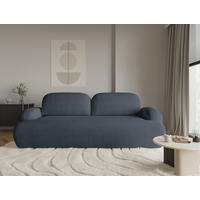 3-SITZER-SOFA Sevilla Plus in Bouclé Blau  - Blau/Schwarz, Design, Kunststoff/Textil (256/93/120cm) - MID.YOU