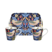 SET KAFFEMUGGAR William Morris 3 delar  - blå, Design, plast/keramik (18ml) - Morris & Co