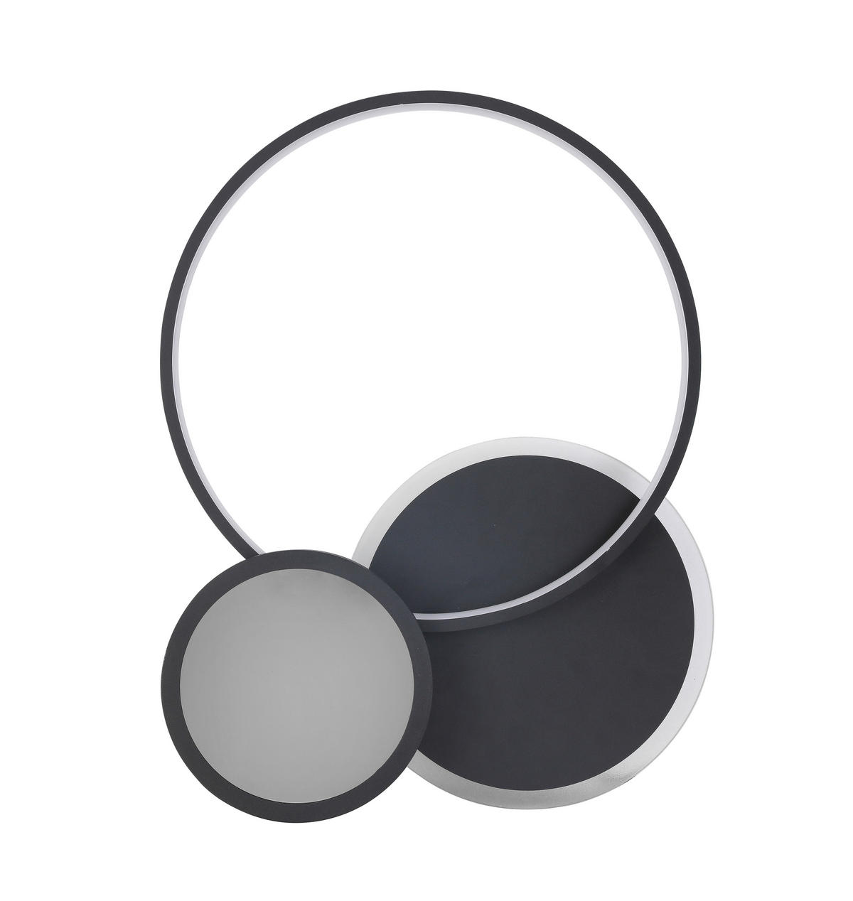 PLAFONIERĂ CU LED - negru, Lifestyle, plastic/metal (55/45/7,5cm) - Novel