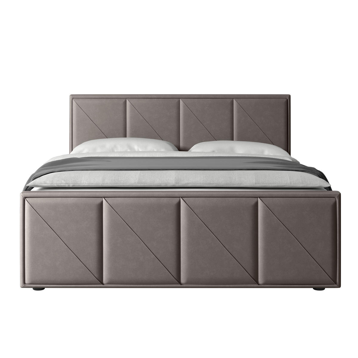 POSTELJA BOXSPRING 180 cm   x 200 cm  , leseni material svetlo siva  - črna/svetlo siva, Moderno, kovina/umetna masa (180/200cm) - MID.YOU