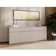SIDEBOARD  220/80/40 cm 4 Schublade(n)  - Kaschmir/Silberfarben, Design, Holzwerkstoff/Kunststoff (220/80/40cm) - Xora