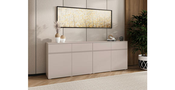 SIDEBOARD  220/80/40 cm 4 Schublade(n)  - Kaschmir/Silberfarben, Design, Holzwerkstoff/Kunststoff (220/80/40cm) - Xora