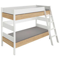 ETAGENBETT 90/200 cm,  in Weiß, Eichefarben, Leiter  - Eichefarben/Weiß, Basics, Holz/Holzwerkstoff (90/200cm) - Paidi