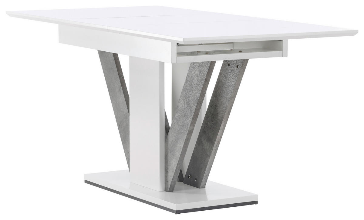 ESSTISCH in Holzwerkstoff 120/80/76 cm  - Weiß/Grau, Design, Holz/Holzwerkstoff (120/80/76cm) - Livetastic