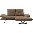 ECKSOFA  in Echtleder Greige  210/130 cm  - Greige/Schwarz, Design, Leder/Metall (210/130cm) - Dieter Knoll