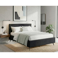 POLSTERBETT Dunkelgrau 180/200 cm  - Dunkelgrau/Schwarz, MODERN, Holz/Textil (180/200cm) - MID.YOU