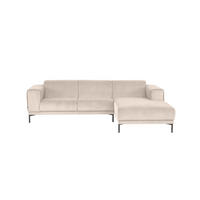 ECKSOFA in Cord Beige  - Beige/Schwarz, Design, Textil/Metall (262/183cm) - MID.YOU
