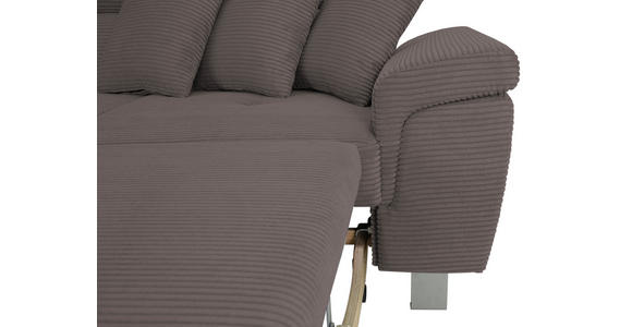 ECKSOFA inkl. Funktionen Anthrazit Cord  - Anthrazit/Silberfarben, Design, Textil/Metall (226/257cm) - Xora