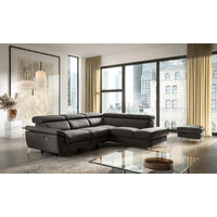 ECKSOFA  in Lederlook Echtleder Dunkelbraun  265/210 cm  - Chromfarben/Dunkelbraun, Design, Leder/Textil (265/210cm) - Livetastic