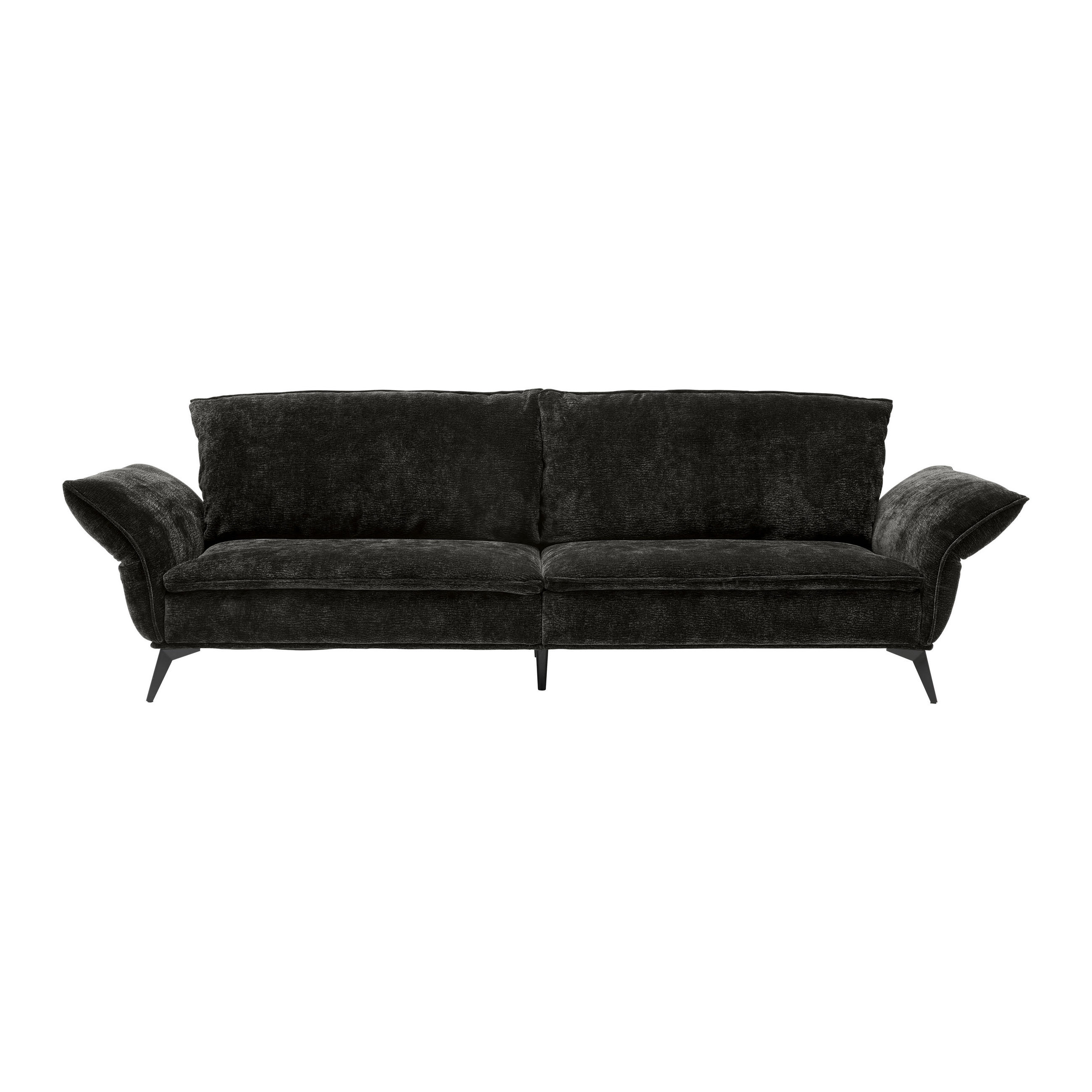 MEGASOFA Flachgewebe Dunkelbraun  - Dunkelbraun/Schwarz, Modern, Textil/Metall (272/87/107cm) - MID.YOU